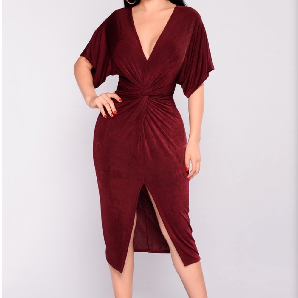 Knot Dress Burgundy